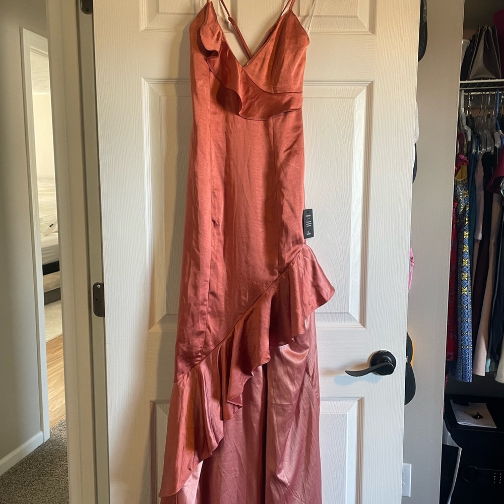 Lulu's Rust Asymmetrical Dress